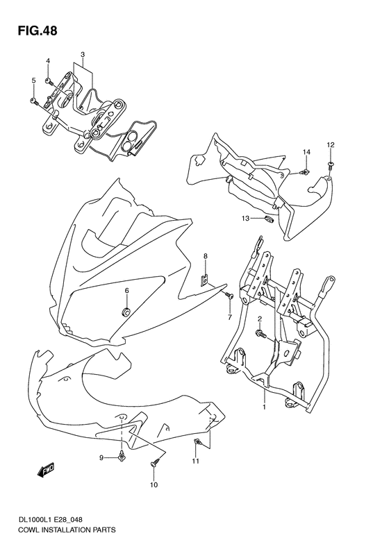 Cowl body installation parts