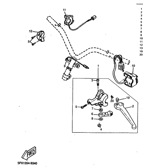 Handle switch. lever