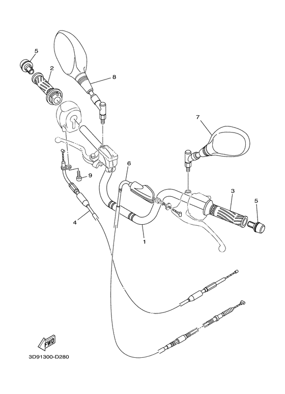 Steering handle & cable