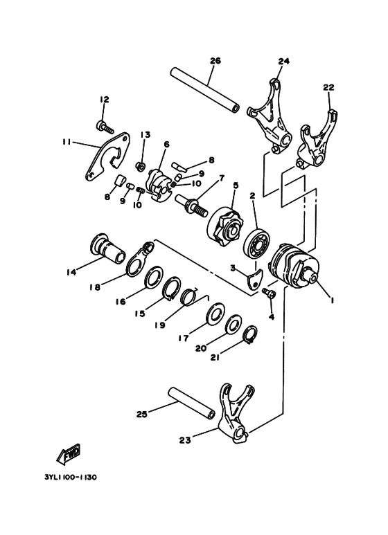 Shift cam. fork