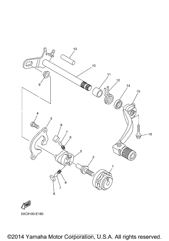 YZ250FV Вал переключения