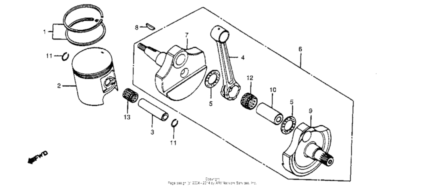 CR450 Коленчатый вал и поршни