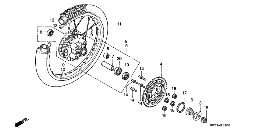 Rear wheel complete assy