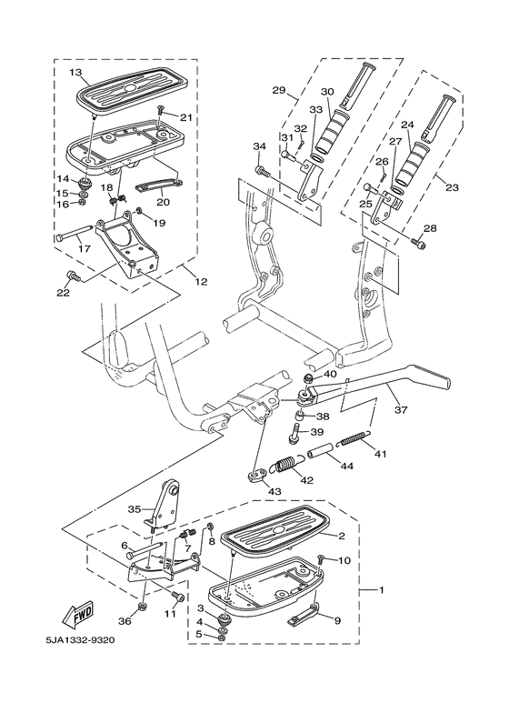 XV1600A Stand. footrest
