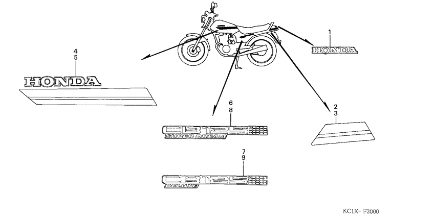 CB125T Stripe / emblem