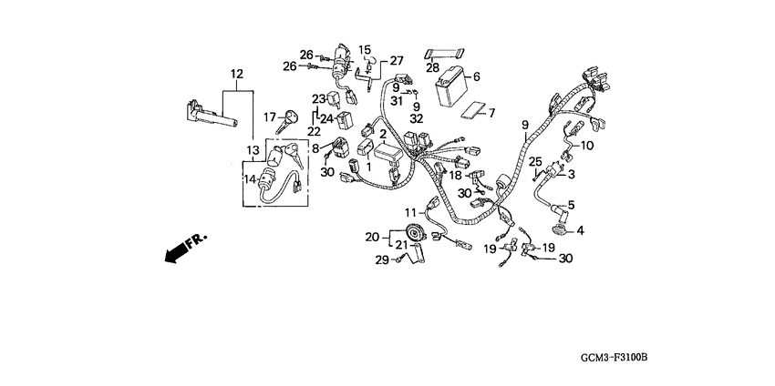 Wire harness/battery