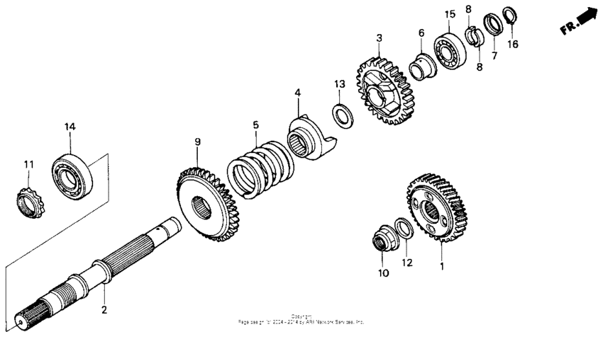 GL1500I Final gear shaft
