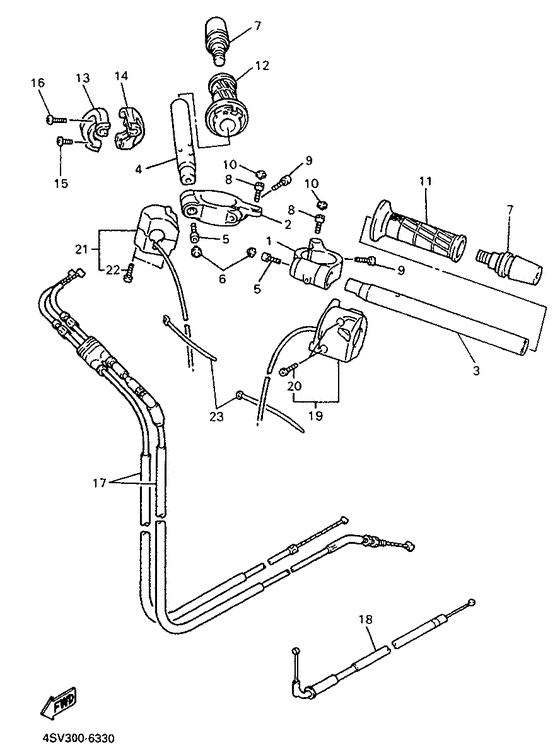 Steering handle. cable