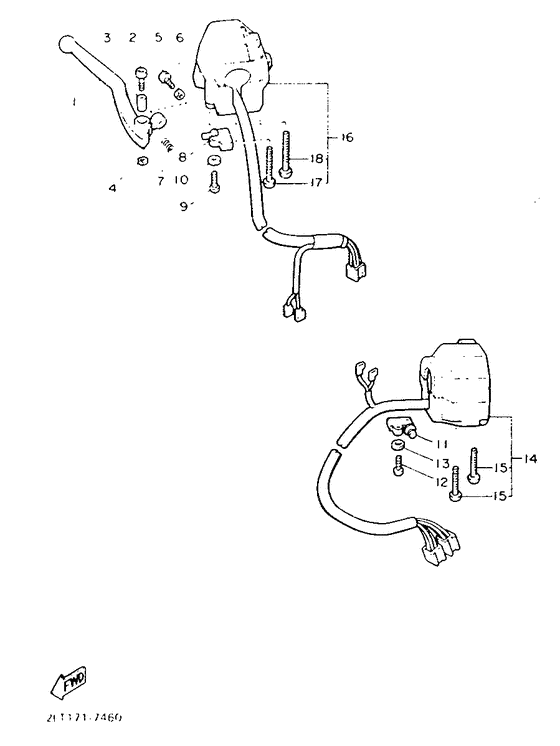 Handle switch. lever