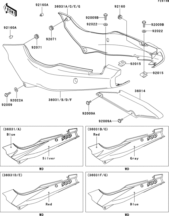 EX500 Боковые обтекатели