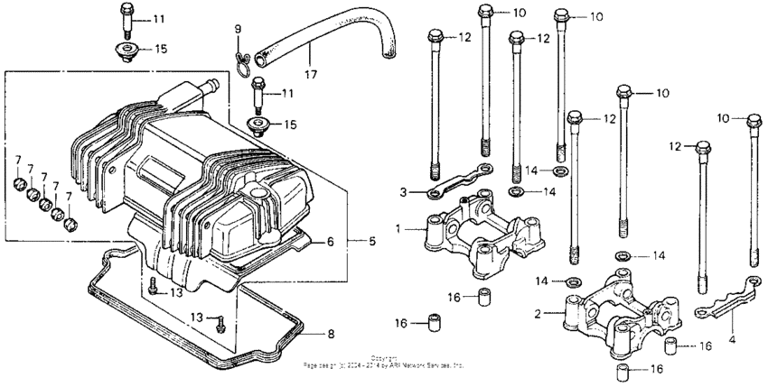 Cylinder head cover + camshaft holder