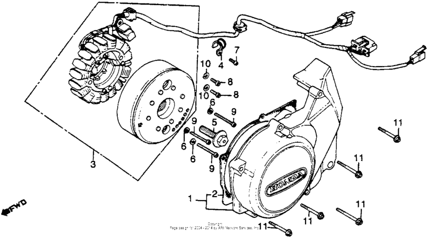 Cm450a left crankcase cover + alternator