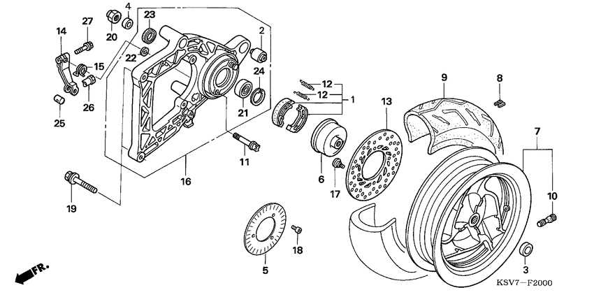 Rear wheel/swingarm