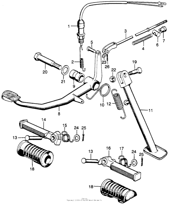Brake pedal + stand