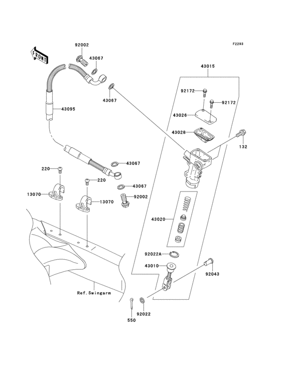 KX125 Задний торм цилиндр