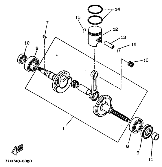 CW50 Коленчатый вал и поршни