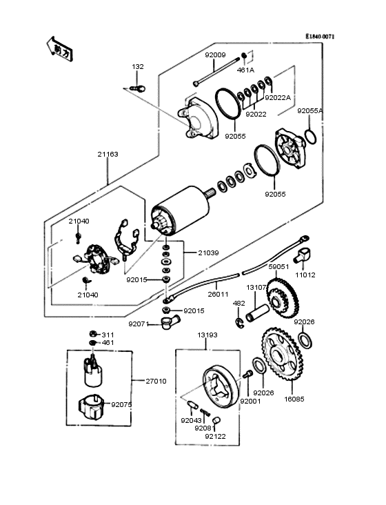 Starter motor/starter clutch