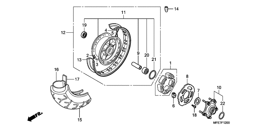 Rear wheel complete assy