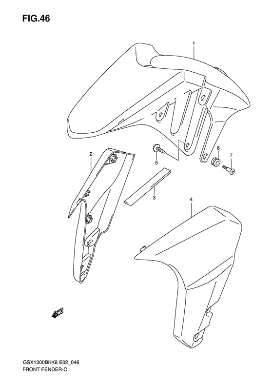 GSX1300BK (ABS) Переднее крыло