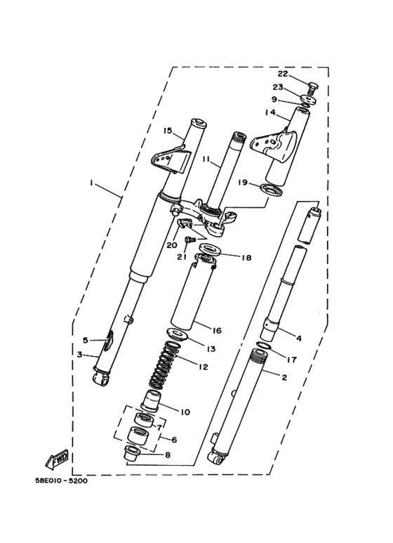 Front fork assy(ur silv