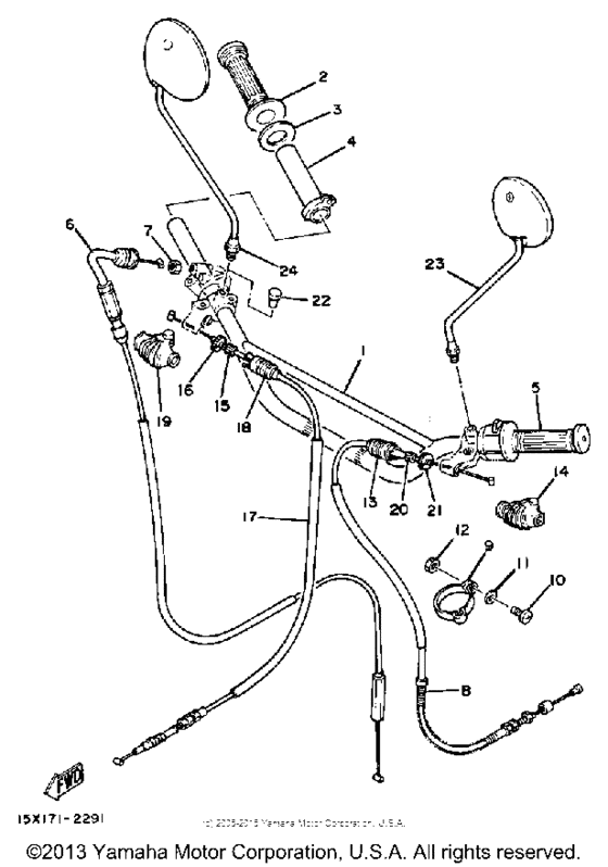 XT200K Руль -тросы