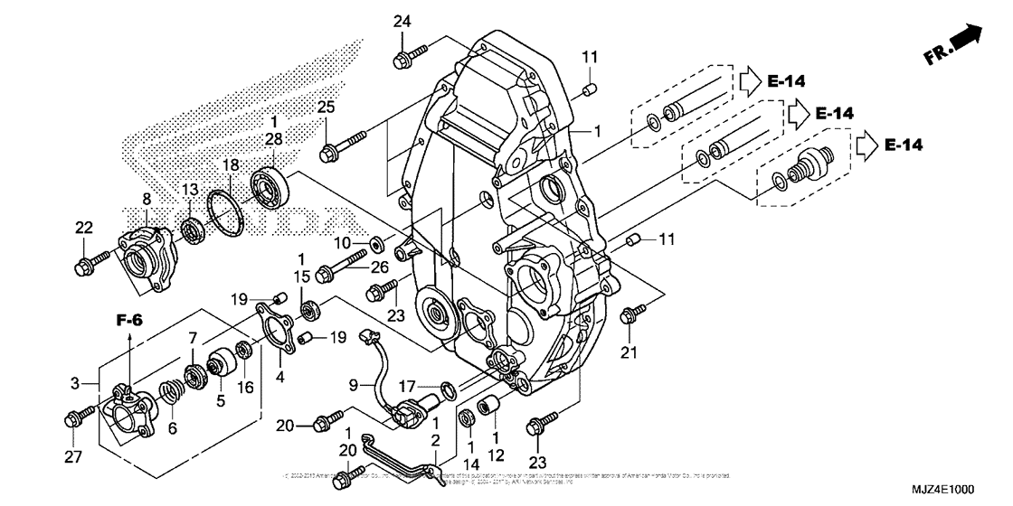 Rear Crankcase Cover + Clutch Slave Cylinder