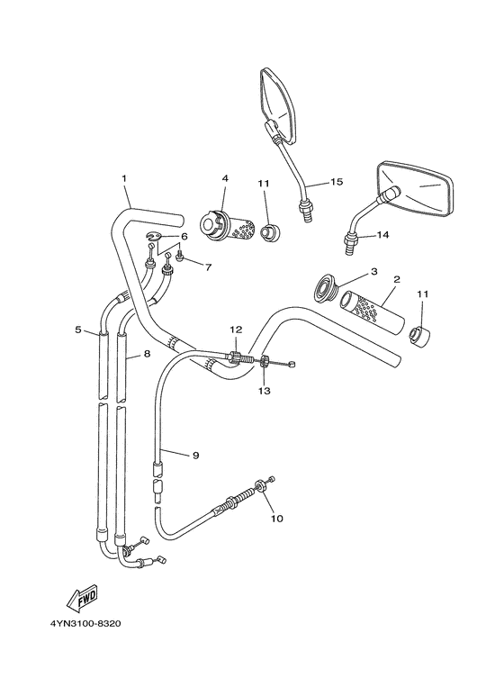 Steering handle. cable