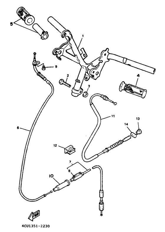 Steering handle. cable