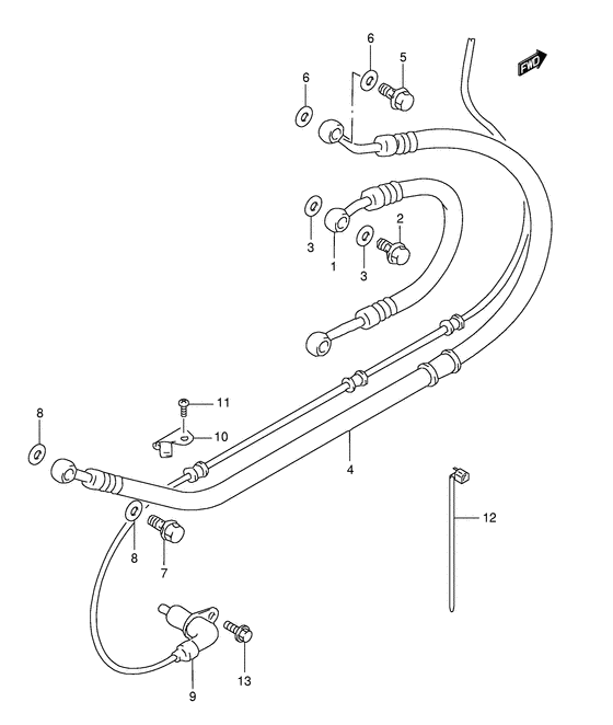 GSF1200S (ABS) Задние тормозные трубки