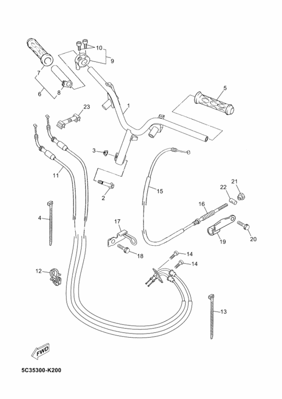 Steering handle & cable
