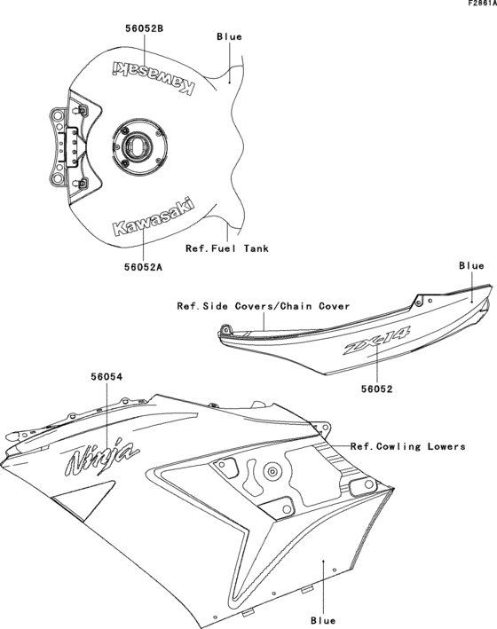 ZX1400 Наклейки (blue)(c8f)