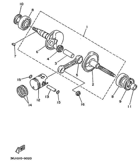 YM50 Коленчатый вал и поршни