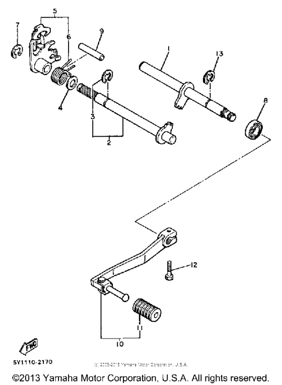 XT550J Shift shaft pedal