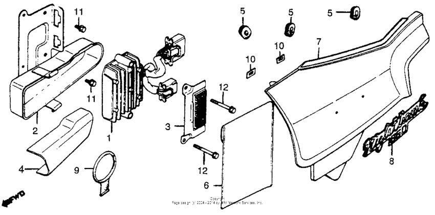 CB650SC Left side cover + rectifier