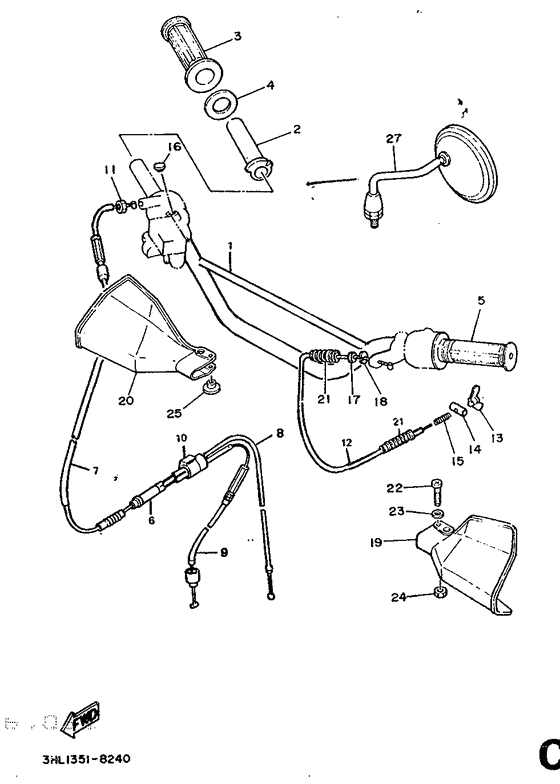 Steering handle. cable