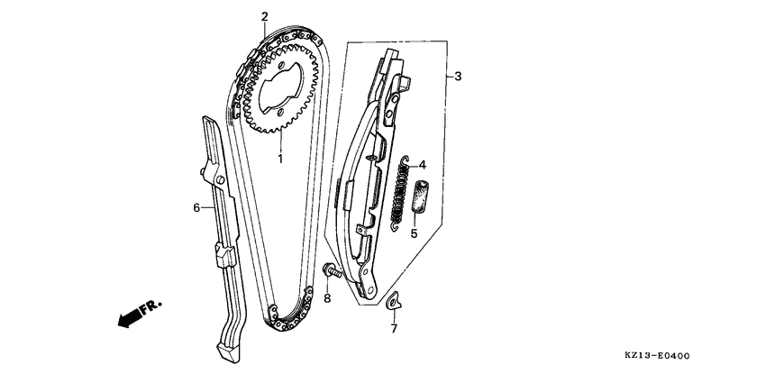 XR250R Цепь грм / натяжное устройство