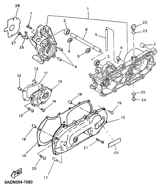 YN50R Картер двигателя