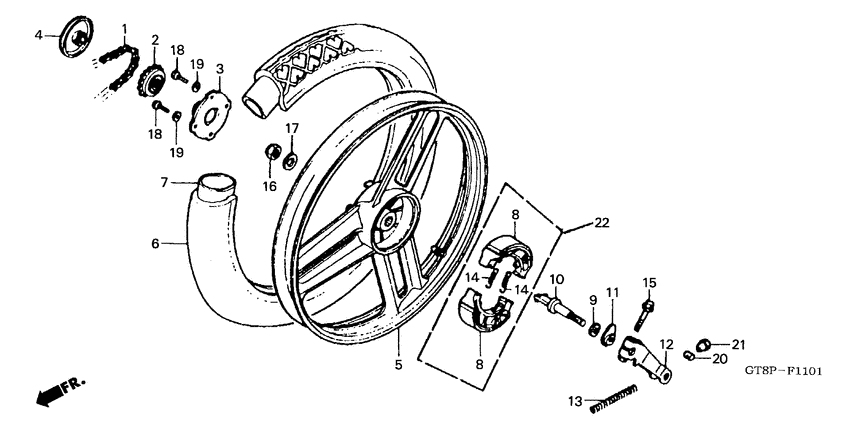 Rear wheel complete assy