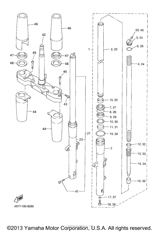 XVZ13TFPC Передняя вилка