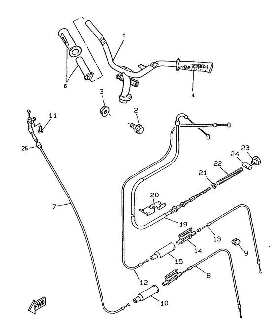 CW50RS Steering handle. cable