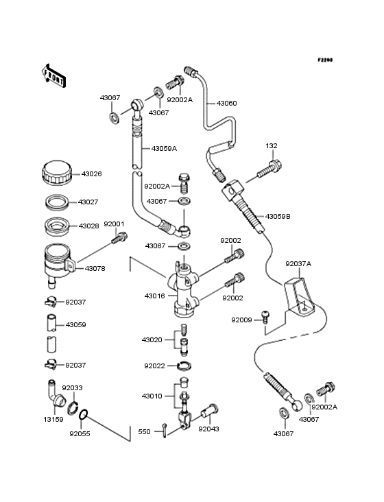 ZX1100 Задний торм цилиндр