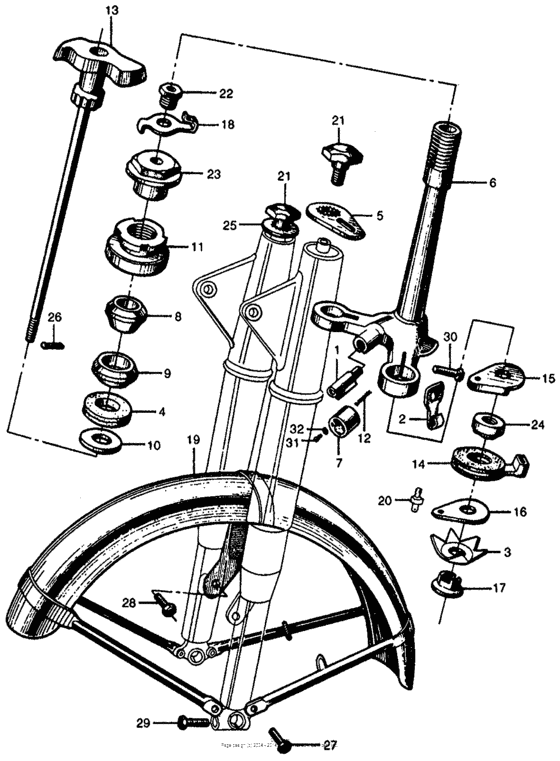 Steering stem + front fender