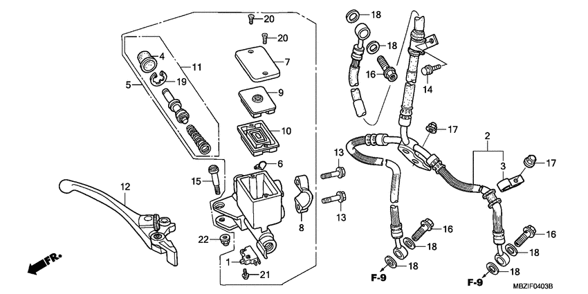 Fr. brake master cylinder