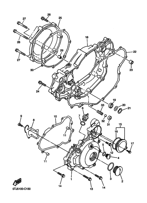 Crankcase cover ass`y  (v