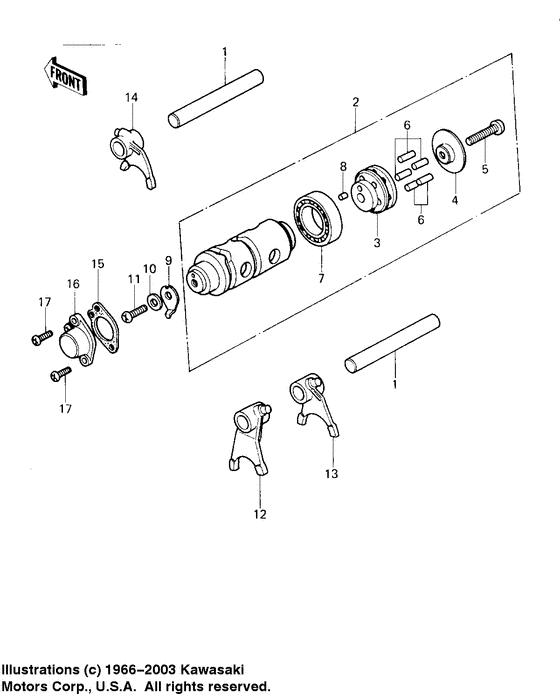 Gear change drum & forks