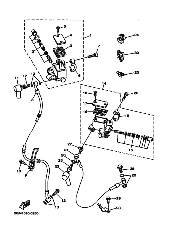 YP250 Передний тормозной цилиндр