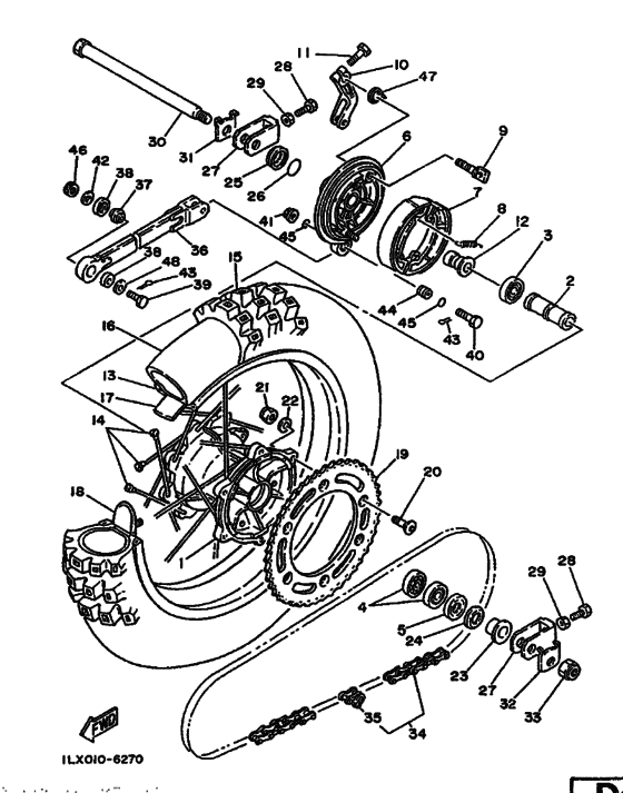 Rear wheel complete assy