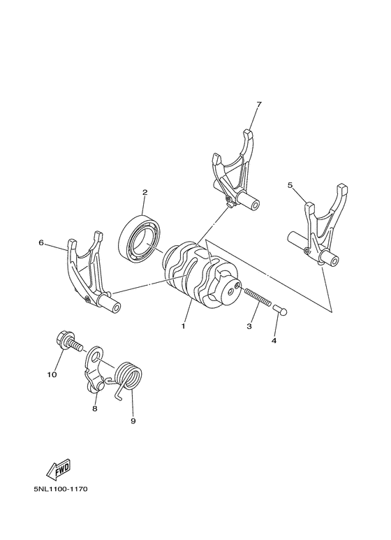 YZ250F Shift cam. fork