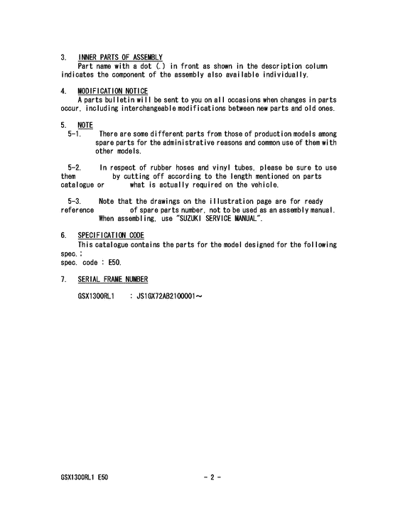 GSX1300R Catalog preface