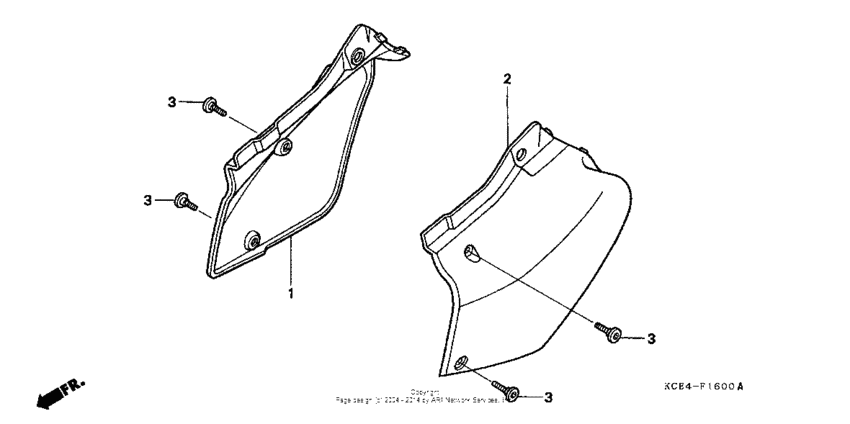 XR250R Боковые обтекатели